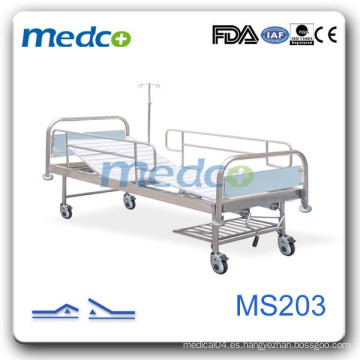 MS203 Cama de hospital manual con ruedas